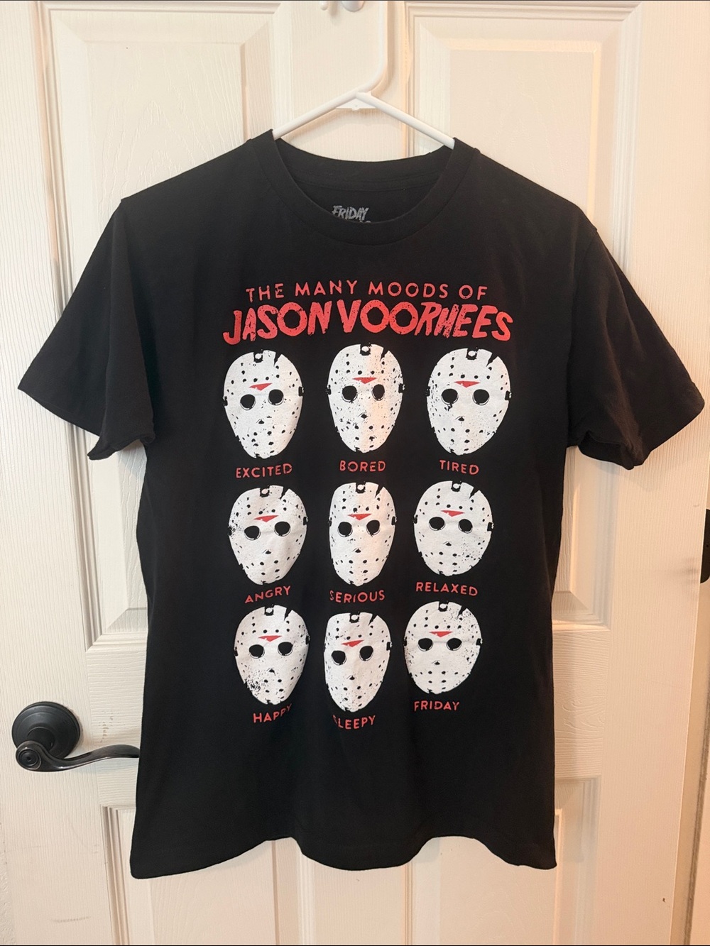 Jason Voorhees Graphic Tee - Black Horror Mask Mood Design